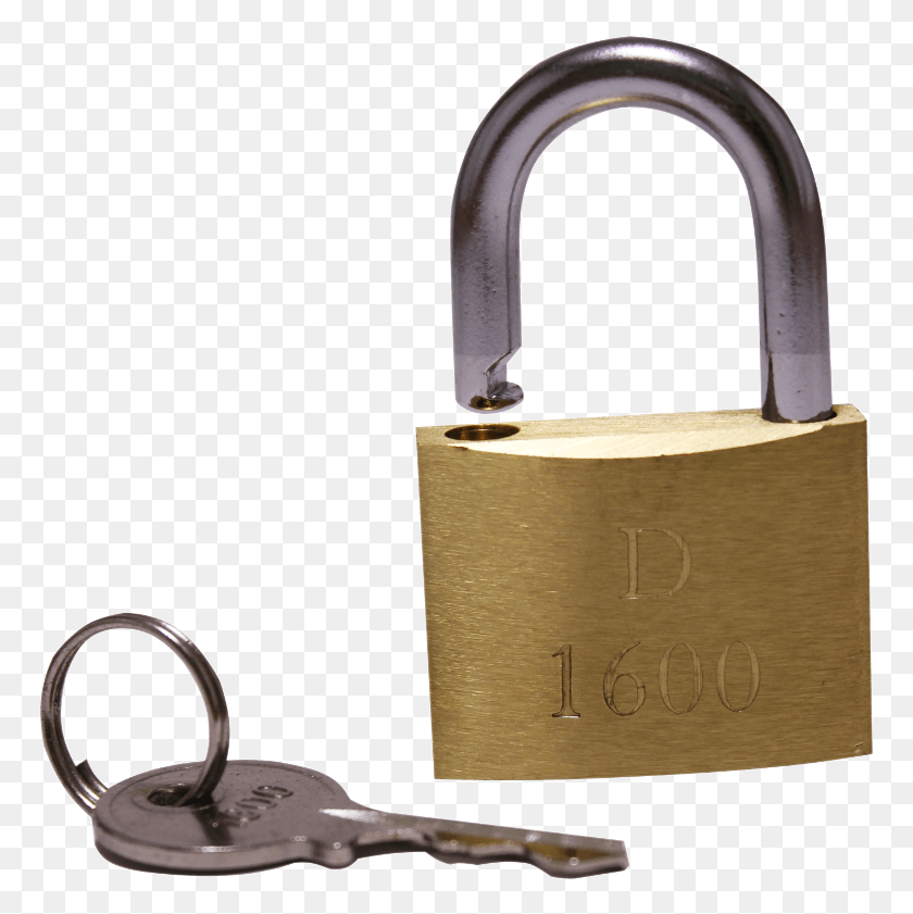 771x781 Brass Dolphin Style Padlock D 1600 With 35mm Key Key, Lock, Sink Faucet, Security HD PNG Download