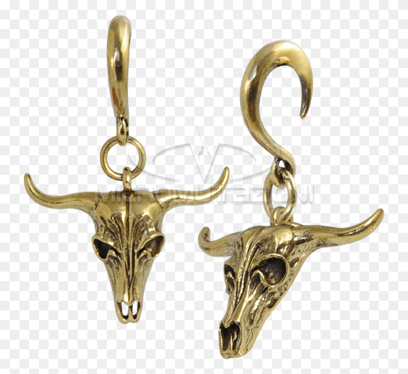 745x711 Brass Ear Weight Bull Skull Pendant Ear Earrings, Antelope, Wildlife, Mammal HD PNG Download