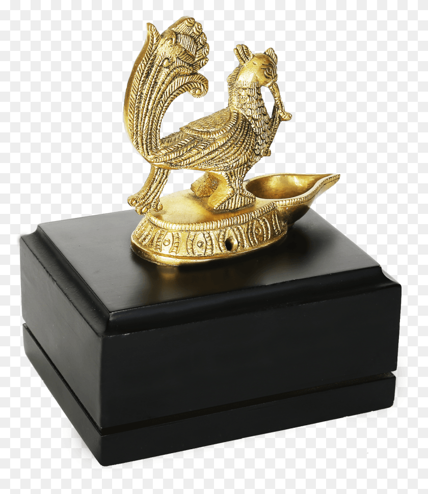 1278x1491 Brass Electric Lamp Diya Pair Peacock Shape Statue, Gold, Treasure, Trophy HD PNG Download