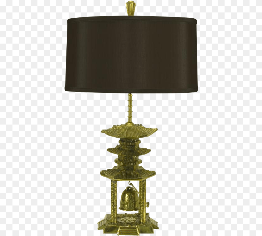 432x758 Brass Pagoda Temple Table Lamp With Hanging Bell On Pagoda, Table Lamp, Lampshade Clipart PNG