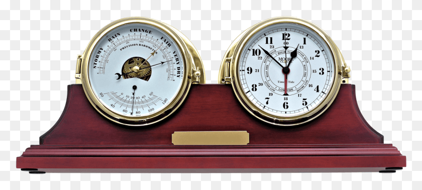 1257x514 Brass Tide Clock And Barometer Thermometer Set Quartz Clock, Wristwatch, Clock Tower, Tower HD PNG Download