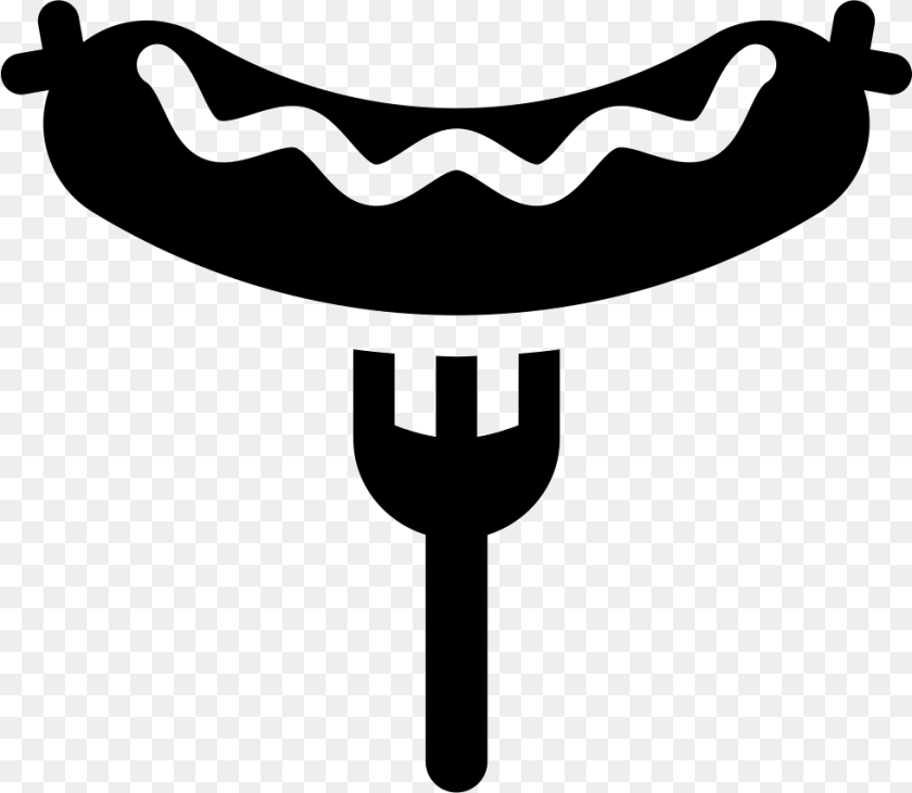 981x852 Bratwurst On Fork Comments Bratwurst Black And White, Stencil, Cutlery, Animal, Kangaroo Clipart PNG