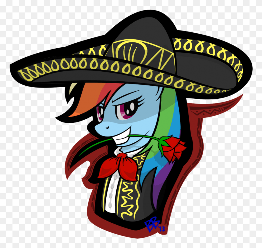 948x895 Bravelyart Mariachi Rainbow Dash Safe Solo My Little Pony Mexican, Clothing, Apparel, Sombrero HD PNG Download