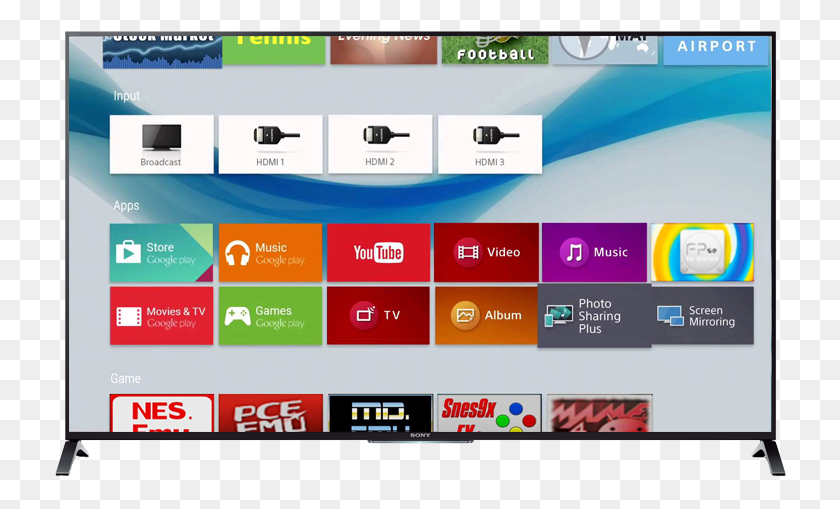 734x449 Descargar Png Bravia Android Tv Sony Bravia Photo Sharing Plus, Monitor, Pantalla, Electrónica Hd Png