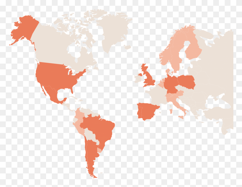 1192x898 Brazil 23 United States 10 Mexico 10 Chile 6 Argentina Santander Bank Map, Diagram, Plot, Atlas HD PNG Download