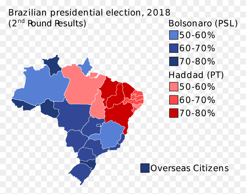 1961x1517 Brazil Election Results 2018 Brazilian Presidential Election 2018, Plot, Map, Diagram Descargar Hd Png