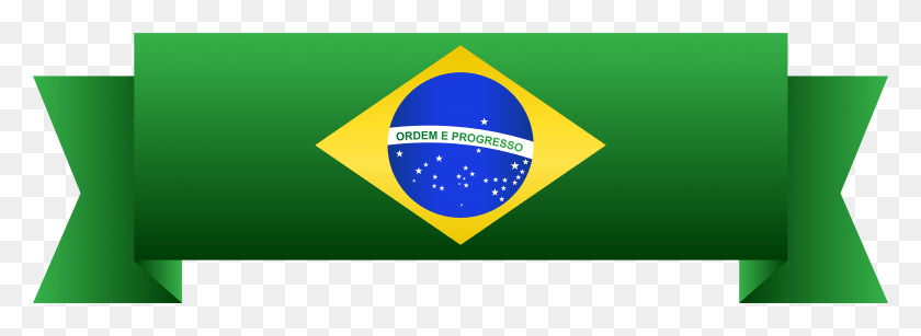 7801x2476 Brazil Flag Clipart Banner Brazil, Logo, Symbol, Trademark HD PNG Download