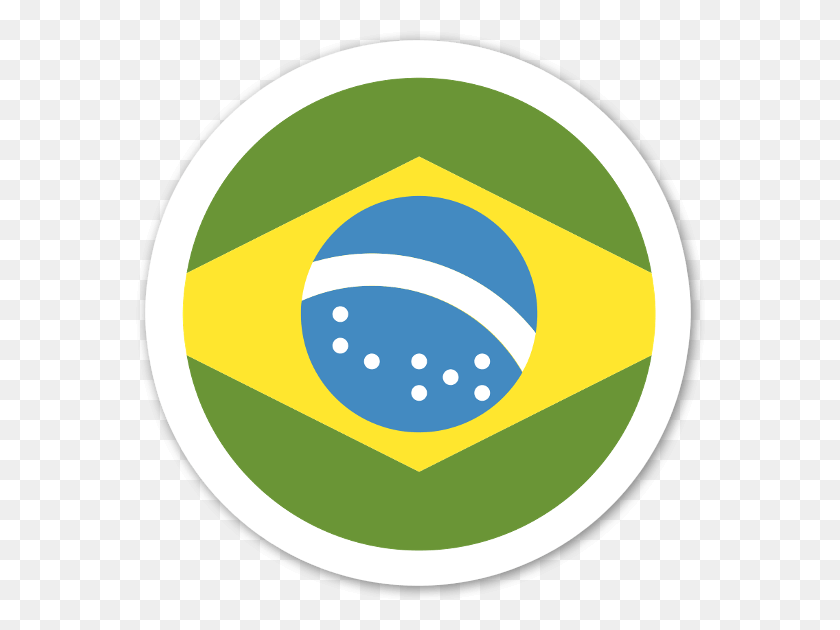 570x570 Brazil Flag Sticker Brazil Flag Vector, Logo, Symbol, Trademark HD PNG Download