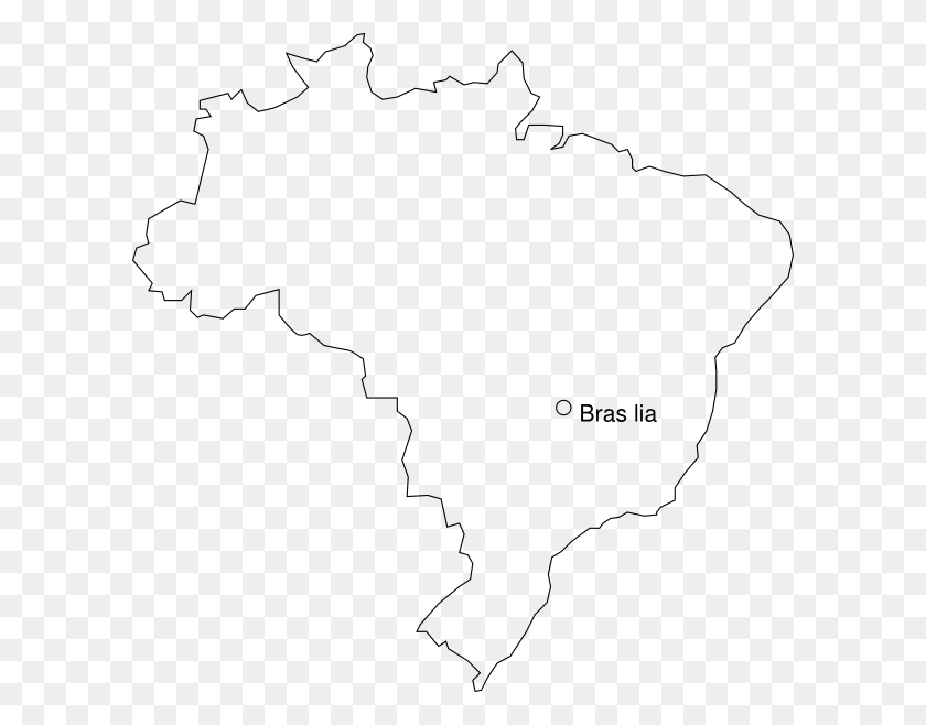 600x598 Brazil Outline With Capital, Map, Diagram, Atlas HD PNG Download
