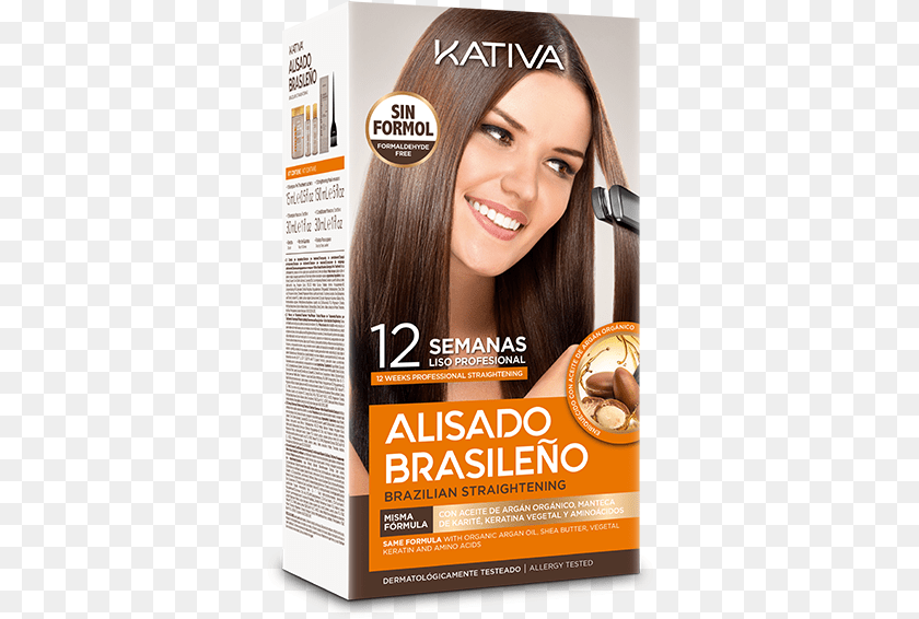 355x566 Brazilian Straightening Blonde Kativa Kativa Brazilian Straightening Kit, Advertisement, Poster, Adult, Female Sticker PNG