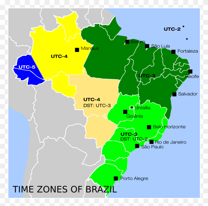 873x864 Бразильские Часовые Пояса Часовые Пояса Бразилии, Карта, Диаграмма, График Hd Png Скачать