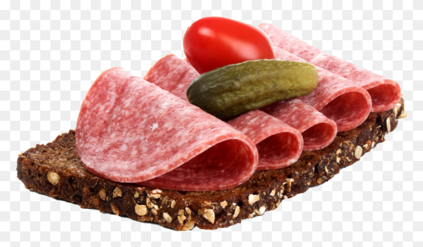 810x448 Bread And Salami Mehrkornbrot Mit Salami, Pork, Food, Fungus HD PNG Download