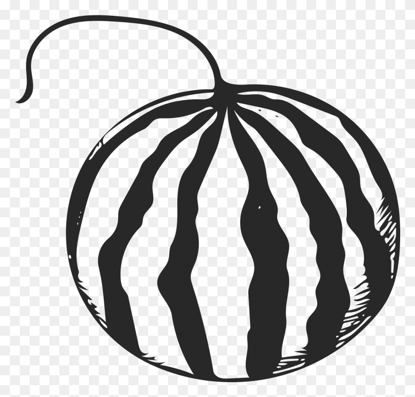 1235x1178 Bread Drawing Fruit Watermelon Black And White Cartoon, Plant, Food, Produce HD PNG Download