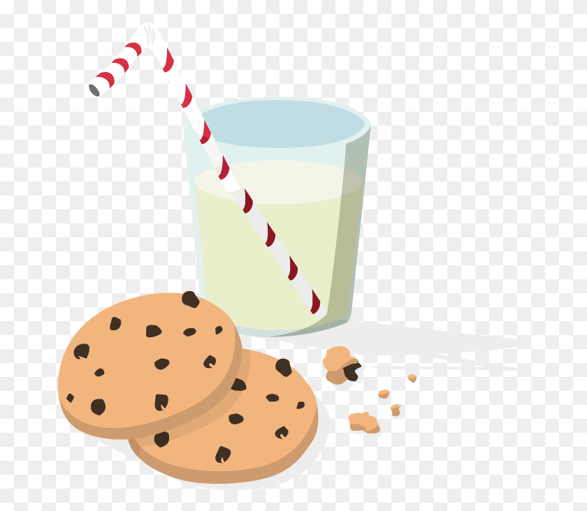 677x672 Break Clipart Snack Break Cookie, Milk, Beverage, Drink HD PNG Download