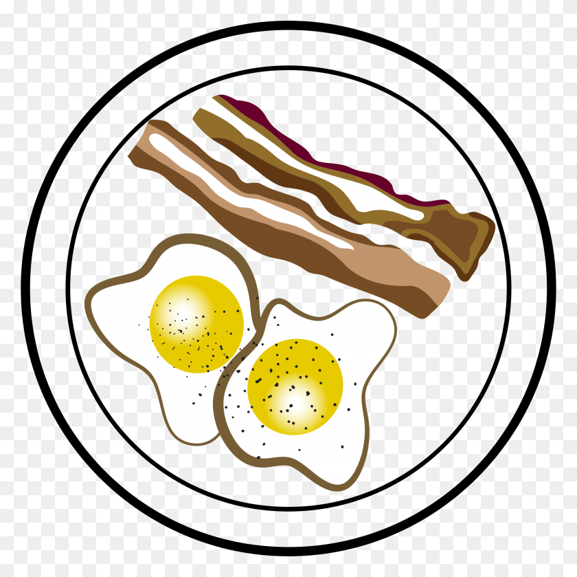 2223x2222 Breakfast Clipart Bacon And Eggs Clipart, Food, Sweets, Confectionery HD PNG Download