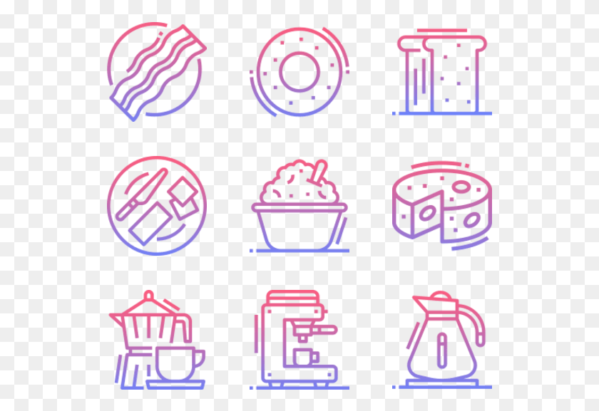 541x517 Breakfast File Icon Collage, Text, Light, Symbol HD PNG Download