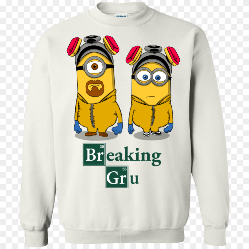 Breaking Gru Crewneck Sweatshirt Pop Up Tee, Sweater, Sleeve, Long Sleeve, Knitwear PNG