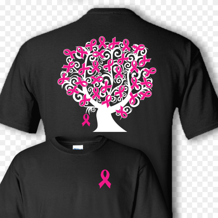 Breast Cancer Tree Shirt, Clothing, T-shirt, Pattern PNG