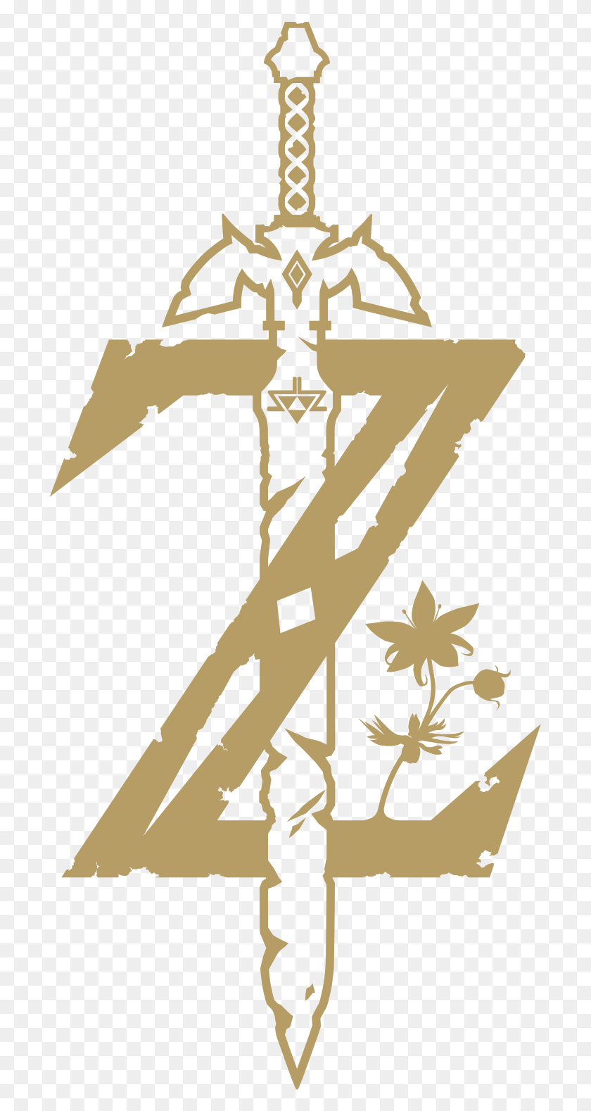 699x1518 Breath Of The Wild Logo Legend Of Zelda Breath Of The Wild Icon, Cross, Symbol, Poster HD PNG Download