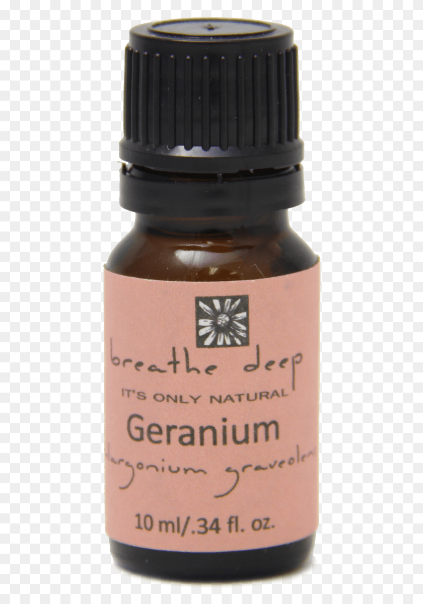 438x1140 Breathe Deep Geranium Essential Oil Glass Bottle, Cosmetics, Beer, Alcohol HD PNG Download