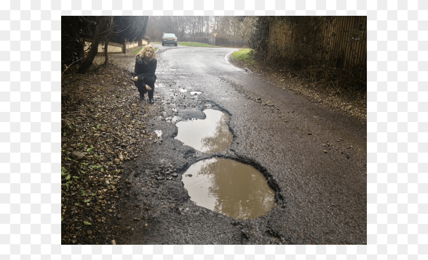 601x451 Brentwood Pothole Street, Person, Human, Puddle HD PNG Download
