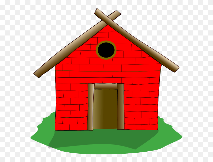 600x579 Brick House Clipart 3 Little Pigs Stick House, Shelter, Rural, Building HD PNG Download
