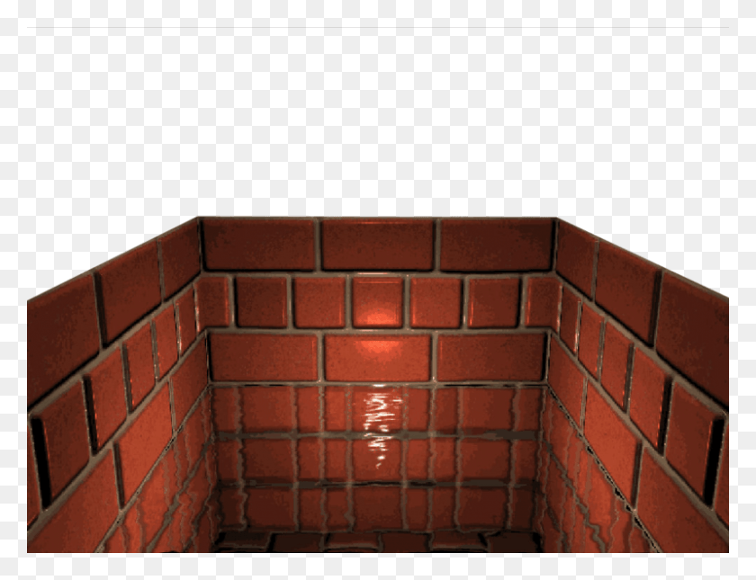 Brick Wall With Water Wall, Brick, Indoors, Room HD PNG Download