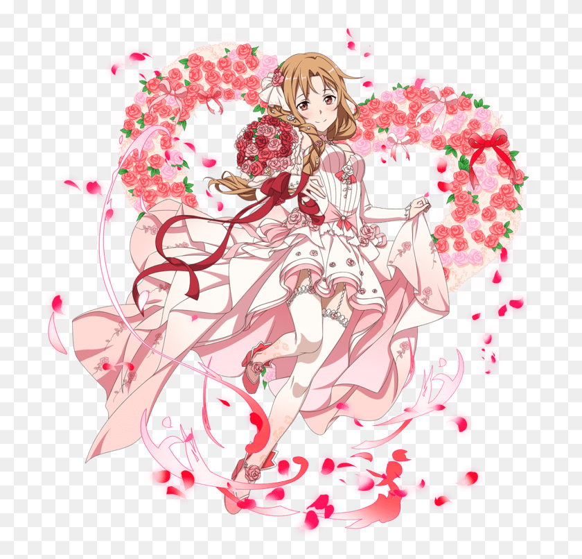 716x746 Bride Asuna And Shieldblade Kirito Will Be Receiving Sao Md Unrestrained Emotion Asuna, Graphics, Floral Design HD PNG Download