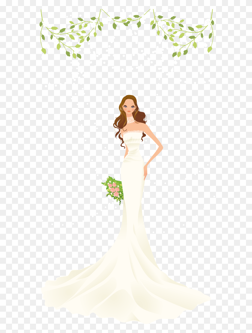 594x1051 Bride Clip Art Beautiful Material Transprent Wedding Vector, Clothing, Apparel, Person HD PNG Download