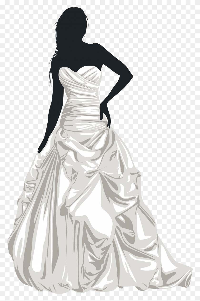 2197x3387 Bride Silhouette Clip Art Wedding Dresses, Clothing, Apparel, Female HD PNG Download