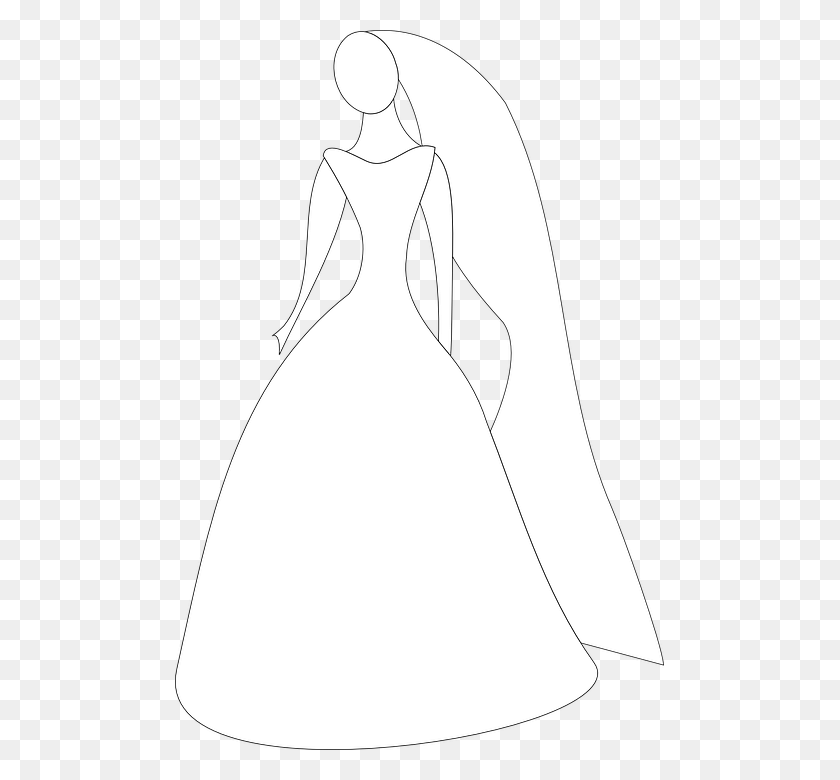 489x720 Bride Wedding Dress Gown Bridal Girl Wedding Clipart, Clothing, Apparel, Animal HD PNG Download