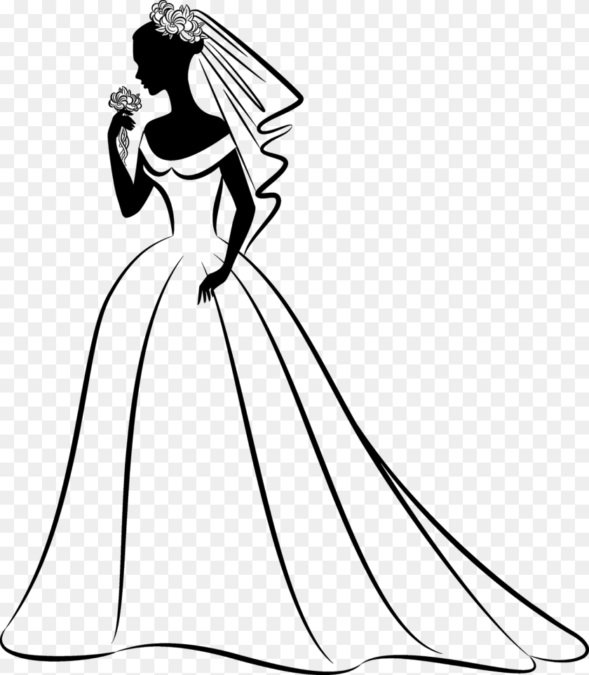 1396x1600 Bride Wedding Invitation Clip Art Wedding Dress Gray Clipart PNG