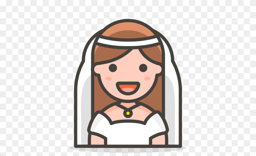 512x512 Bride With Veil Icon Of Vector Emoji, Face, Head, Person, Baby Clipart PNG