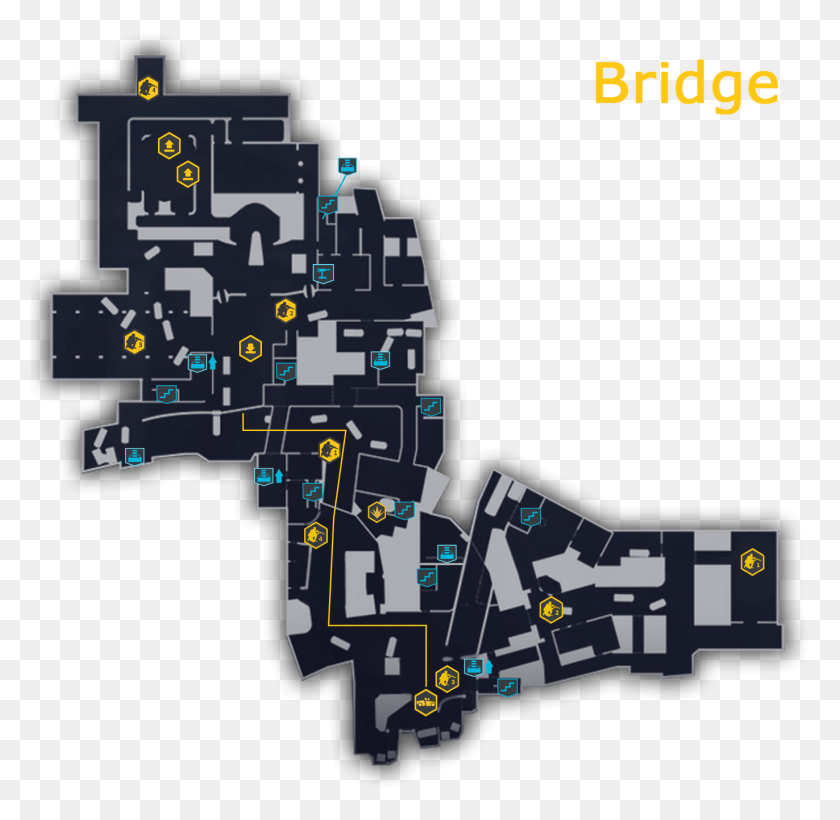 1372x1338 Bridge Full Dirty Bomb Bridge Map, Diagram, Graphics HD PNG Download