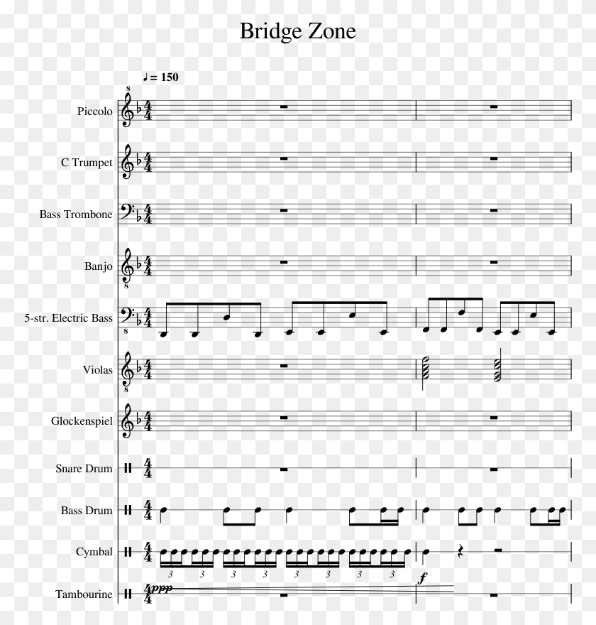 773x820 Bridge Zone Sheet Music 1 Of 14 Pages Sheet Music, Gray, World Of Warcraft HD PNG Download
