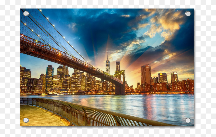 691x471 Мосты Бруклин Бруклинский Мост Нью-Йорк Закат, Мегаполис, Город, Городской Hd Png Скачать