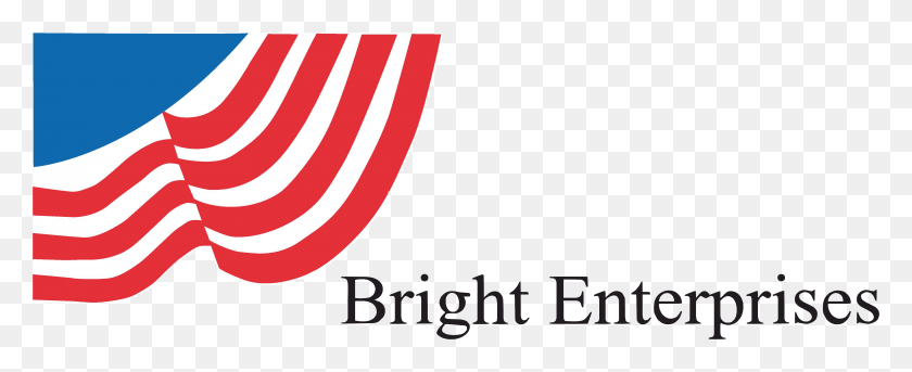 4529x1645 Bright Enterprises Flag Logo With Name And Address Graphic Design, Symbol, Text, Teeth HD PNG Download