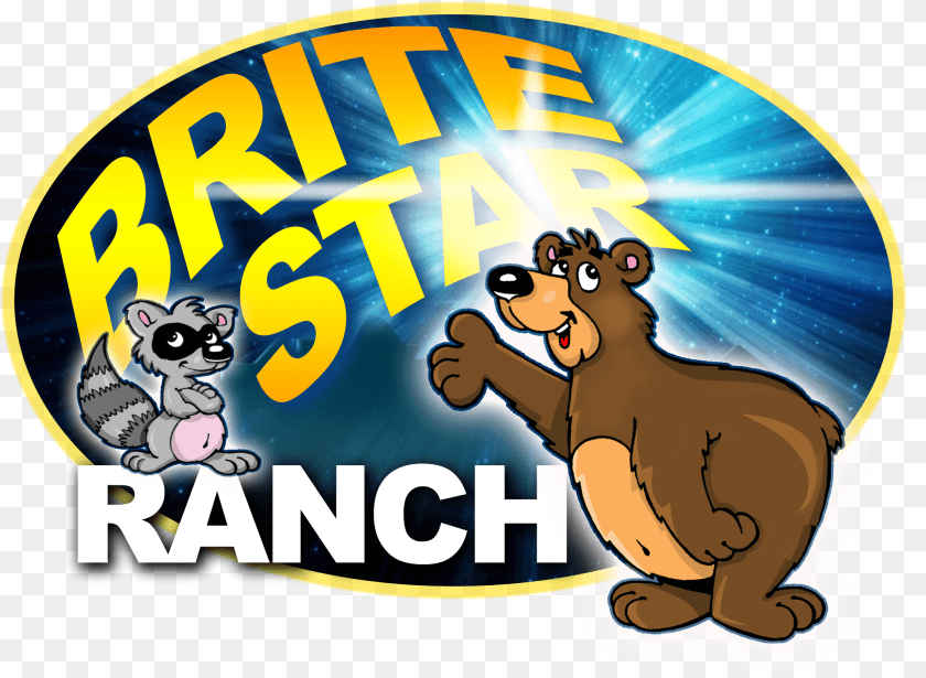 2119x1552 Bright Star Ranch Logo Cartoon, Sticker, Animal, Bear, Mammal PNG