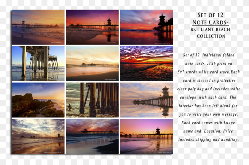 966x619 Коллекция Блестящих Пляжей Набор Карт Для Заметок Море, Коллаж, Плакат, Реклама Hd Png Скачать