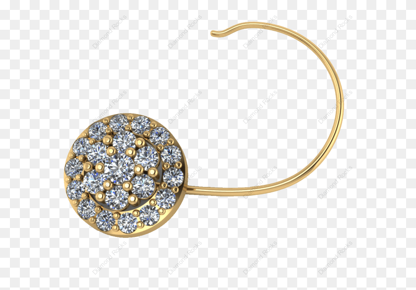 585x525 Brilliant Diamond Nose Pin In 18 K Gold Crystal, Accessories, Accessory, Jewelry HD PNG Download