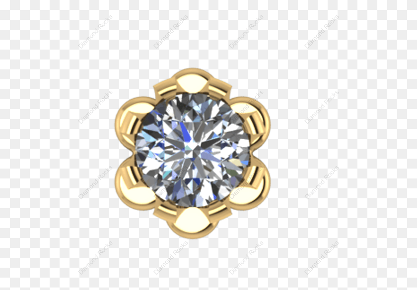 527x525 Brilliant Diamond Nose Pin Threaded In 18 K Gold Engagement Ring, Accessories, Accessory, Gemstone Descargar Hd Png