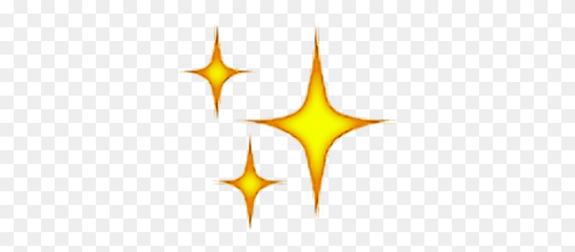 327x309 Brillos Star Emoji Estrellitas Estrella Whatsappemoji Flag, Symbol, Star Symbol, Bird HD PNG Download