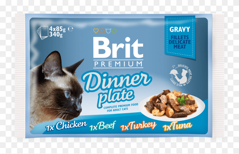 1087x671 Brit Premium Cat Pouch Dinner Plate Gravy Brit Premium Cat D Fillets In Gravy Family Plate, Pet, Mammal, Animal HD PNG Download