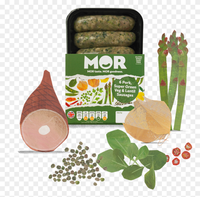 788x773 British Pork Asparagus Peas Spinach Green Lentils Kaszanka, Plant, Vegetable, Food HD PNG Download