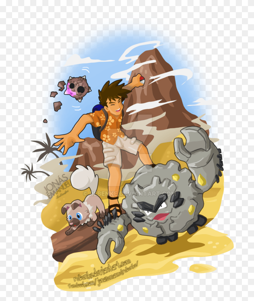 709x933 Brock Time In Alola By Rebenke Pokemon Alola Region Illustration, Person, Human, Poster HD PNG Download