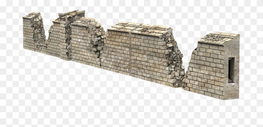 1281x572 Broken Brick Wall Stone Wall, Archaeology, Rock, Soil HD PNG Download