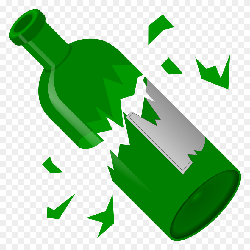 2400x2400 Broken Clip Art Free Clipart Broken Bottle Qubodup Clip Art Broken Glass, Green, Recycling Symbol, Symbol HD PNG Download