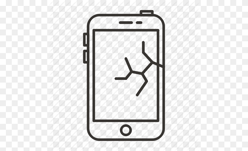 Broken Display Iphone Mobile Phone Screen Smartphoe Icon, Electronics, Mobile Phone, Gate Transparent PNG