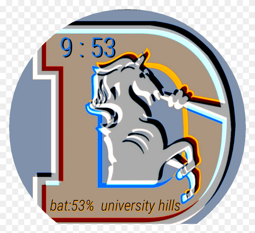 800x725 Broncos Old School D Watch Face Preview, Label, Text, Symbol HD PNG Download