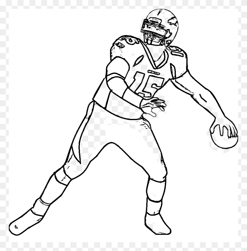 938x952 Bronocs Football Players Nfl Coloring Pages Printable Quarterback Nfl Coloring Pages, Person, Human, People HD PNG Download
